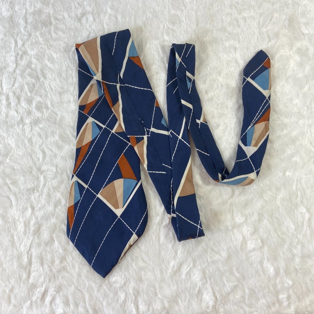 John Weitz By Burma Tie Vintage Abstract Colorful Retro Pointed Formal